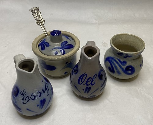 Steinzeug set blau grau tlg - blau/grau, 4-tlg